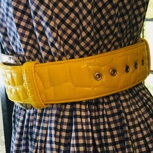 Vintage Faux Leather Yellow Belt